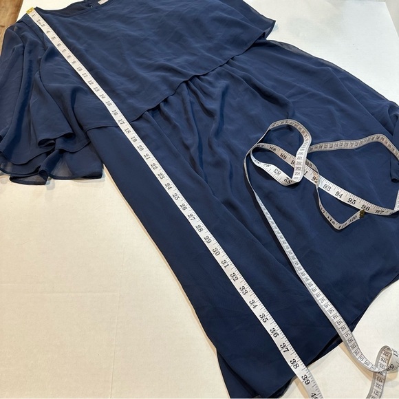 ASOS Maternity Dress Blue Sleeveless Chiffon Overlay NWT Size 14 (B31#10) - Picture 8 of 12